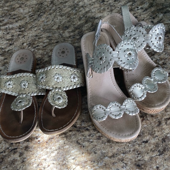jack rogers sandals wedge bundle girls 2- used - Picture 2 of 9